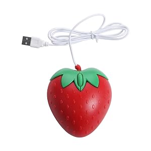Kopida Cartoon Strawberry Shape Mouse Ergonomic Mini USB Wired Optical 800 DPI Computer Mice for Laptop PC Girl