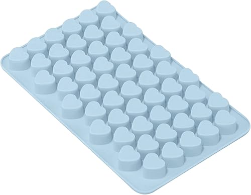 HEVIRGO Molde de silicona multiusos con forma de corazón de amor, bandeja para cubitos de hielo para hacer chocolate y dulces sin BPA, azul