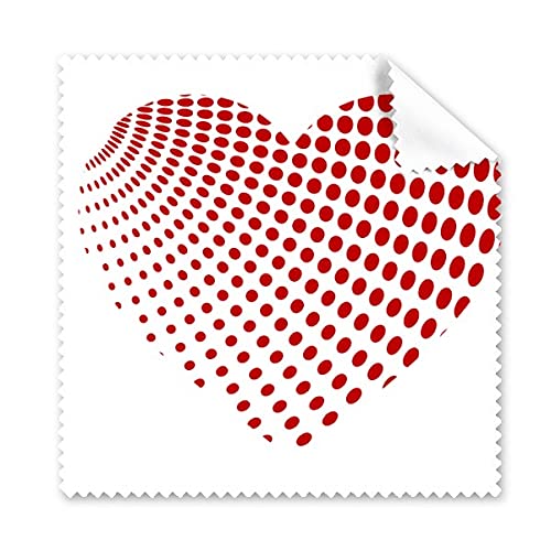 Red Radiate Dots Valentine's Day Cleaning Cloth Phone Screen Glasses Cleaner 5pcs