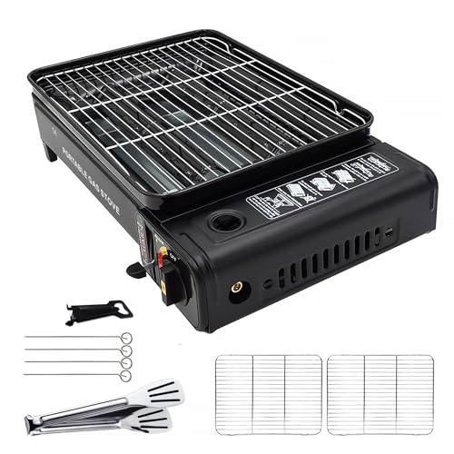 Kit de barbecue de camping - barbecue portable avec...