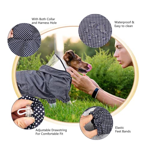 Capa de chuva para cães com capuz casaco impermeável para cães poncho de chuva leve ajustável ao ar