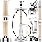 DILAW® Shisha Set Eclipse 79cm Edelstahl Wasserpfeife Profi Zubehör Hookah Komplett-Set inkl handgefertigtes Glas-Bowl, Acryl-Mundstück, Steinkopf, Molassefänger, Silikonschlauch, Kaminaufsatz & Zange