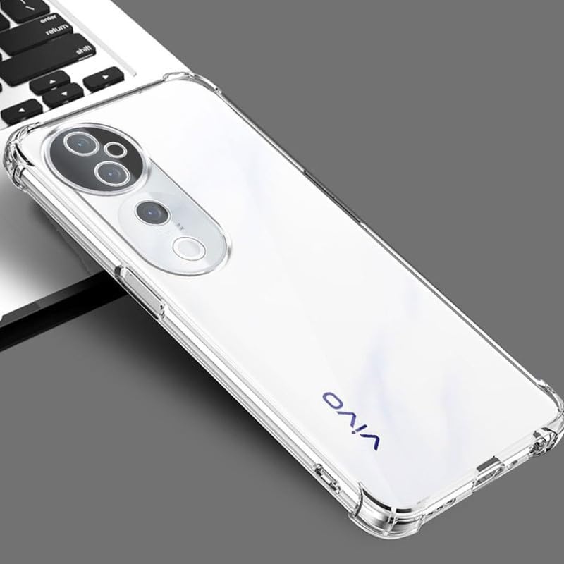 Image of Lustree Compatible with vivo T4 Ultra 5G Back Cover| Clear + TPU Case with 4 Corner Air Cushion Protection & Camera Protection | Slim& Stylus Cover for vivo T4 Ultra 5G
