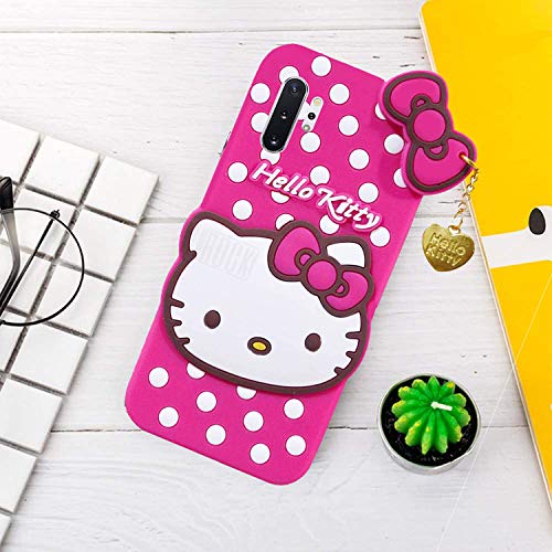 Image of Unirock Hello Kitty Back Case Cover for Samsung Galaxy Note 10+| 3D Cute Hello Kitty Case |Soft Silicone Rubber Back Cover with Pendant Kitty Cover for Samsung Galaxy Note 10+