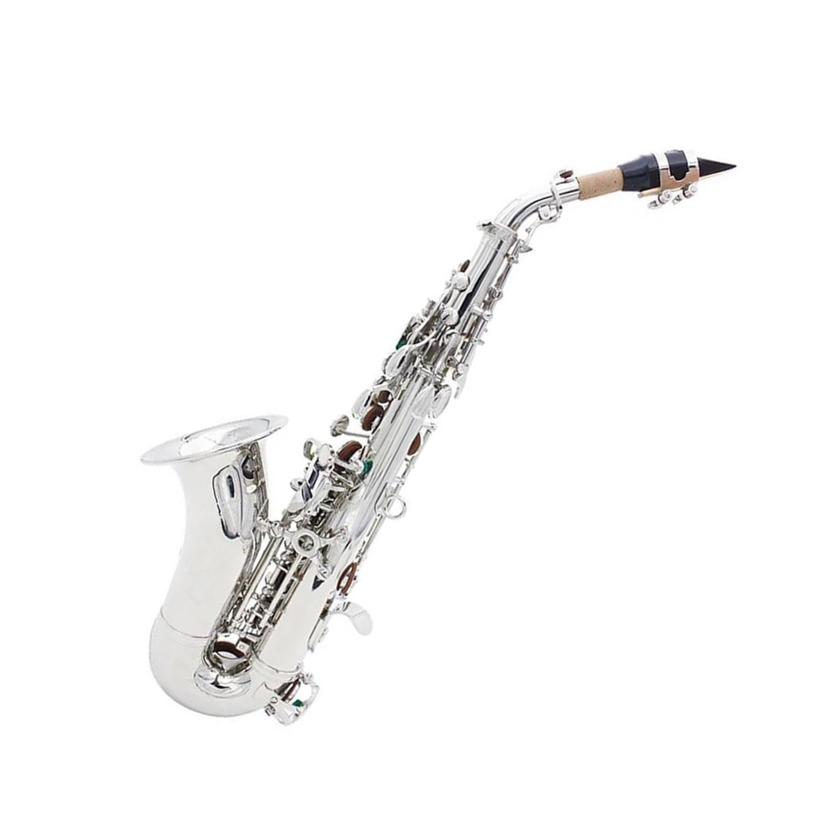 Saksofon sopranowy Bb mosiądz srebrzony profesjonalny instrument dęty drewniany