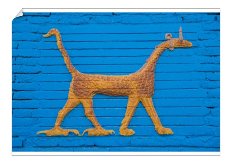 robertharding A2 Poster of Musaand xb8;and xab;ussu (sirrush) and aurochs relief, Babylon, Iraq Mus (18435042)