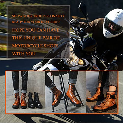 Bottines à plateforme en cuir véritable chaussures décontractées rock - 6