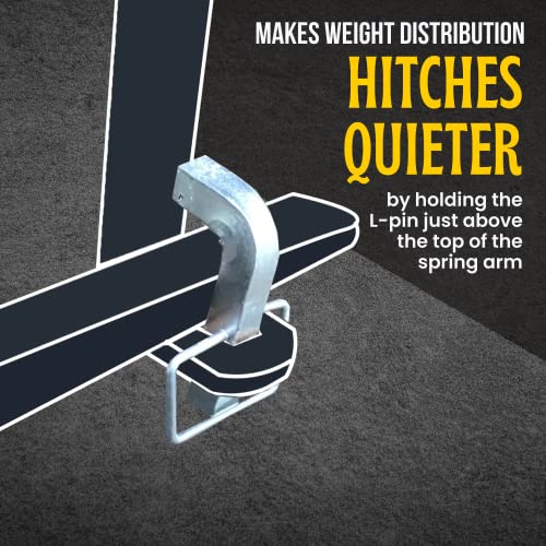 (2-Pack) Tongass Premium Snap L-Pins For Weight Distribution Hitches - 4 1/4” X 1 3/4” L-Pins With Integrated Snap Clips - Minimize Weight Distribution Hitch Noise - Zinc-Coated Heavy-Duty Steel #TOP5