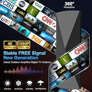 2026 TV Antenna, Digital TV Antenna Indoor with Signal Booster, Long Range Antenna for Smart TV and All Older TV's-Supports 4K 1080p -33ft Coaxial Cable