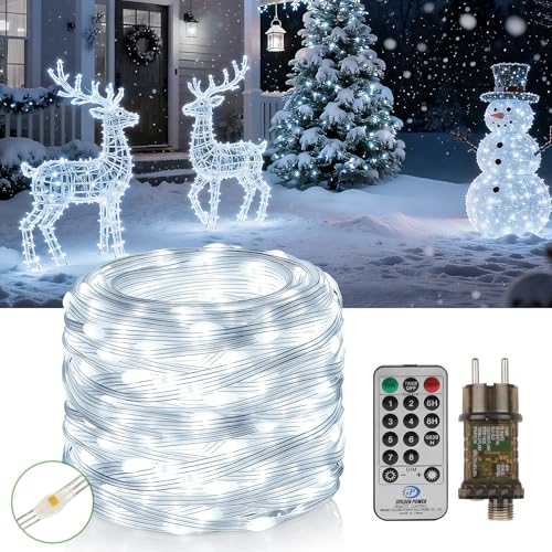 Buudala Luci Albero di Natale 50M 500LED, Catena Luminosa Esterno
