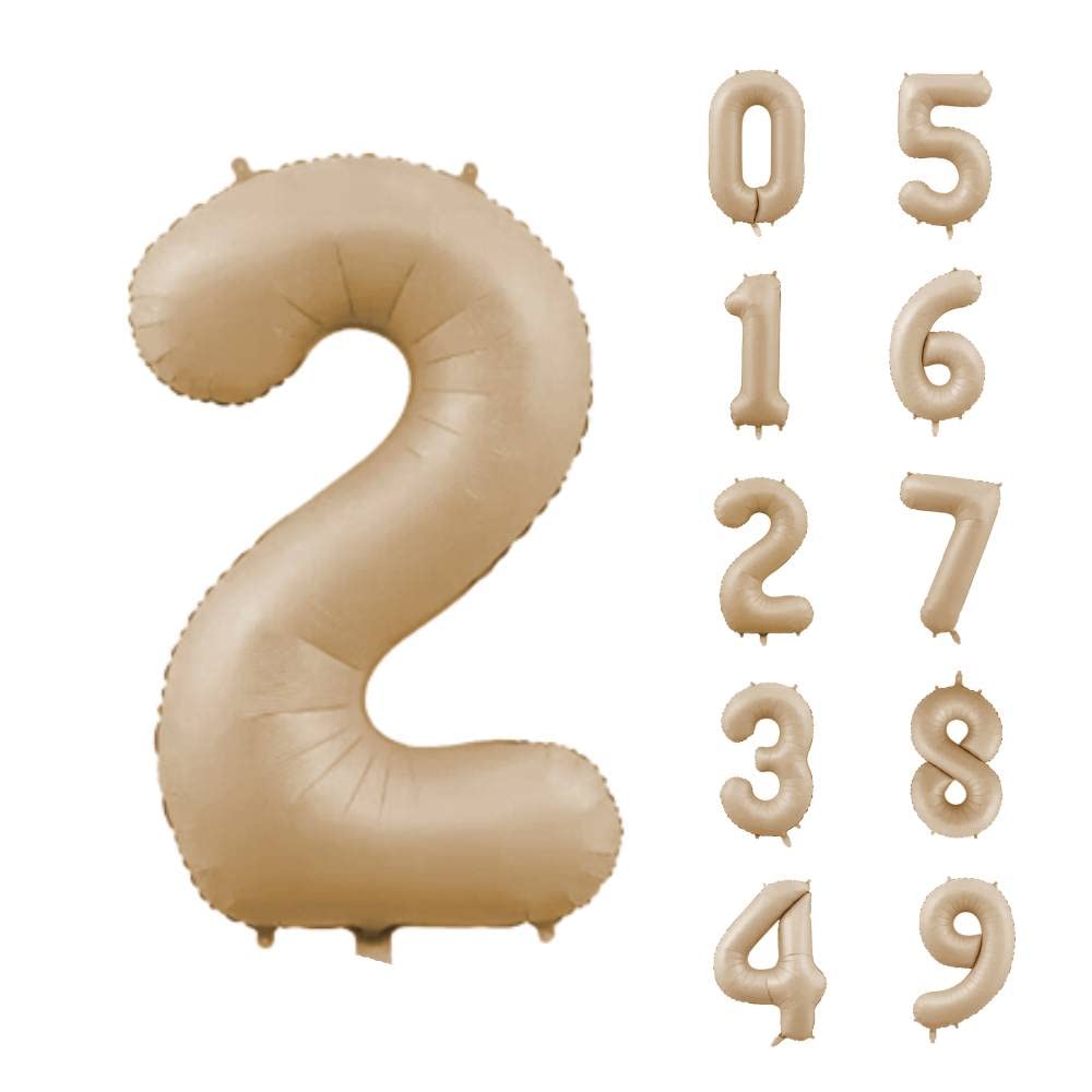 40 Inch Caramel Number 1 Balloon for Birthday, Retro Apricot Number 1 Balloon, Balloons for Baby Shower Party Birthday Celebration Decorations Anniversary Celebration Decor Supplies (Caramel 2)