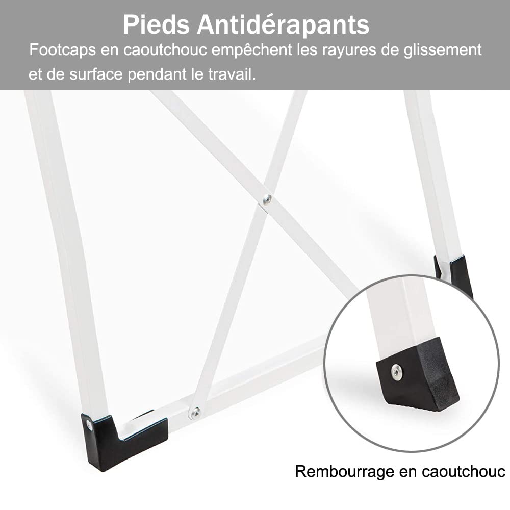 Escabeau Pliant Portatif D'Éscabeau Résistant de 2 Étapes avec des Pédales D 'Étapes en Caoutchouc Antidérapantes Capacité de Charge Maximale 150kg