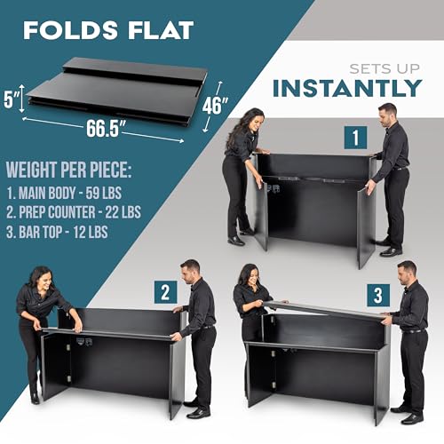 GoBar Elite Portable Bar Table for Events - Foldable Commercial Grade Wood - Mobile Bartending Station by GoBar - Image 5