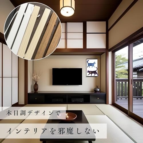 ADOSSY タペストリーバー タペストリー棒 マグネット ポスターフレーム ポスターハンガー 手ぬぐい ポスター 壁掛け インテリア 穴を開けない 51cm (ブラック) [5]