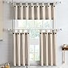 July joy 3 piece cotton tier curtains 36 inches long country kitchen curtains set tab top for small window bathroom farmhouse 56 x 36 linen  urban country home decor