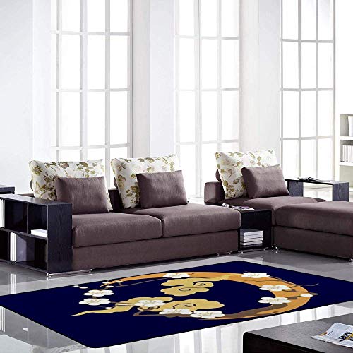 Tapis de sol en velours corail blanc prune salon 80x58 inch