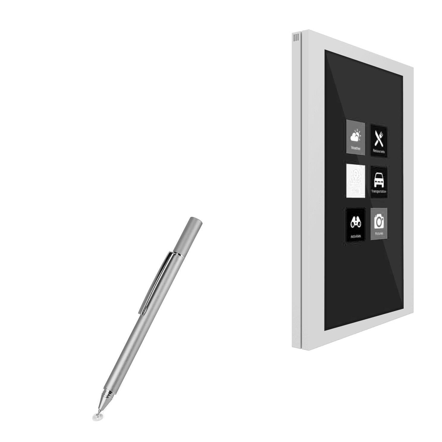 BoxWaveStylus Pen Compatible with Meridian Presenza Lite (55 in) - FineTouch Capacitive Stylus, Super Precise Stylus Pen - Metallic Silver