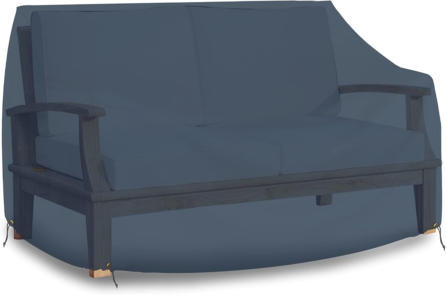 Covers & all Outdoor Loveseat Sofa Cover, 12 Oz Waterproof UV & Weather Resistant Patio Furniture Bench Cover Outdoor Use with Air Vent & Drawstrings (76"W x 33"H x 33"D x 15"FH, Blue)
