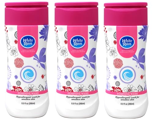 White Rain Boutique Collection Hypoallergenic Feminine Wash for Sensitive Skin, 8.9 Ounce - 3 Pack