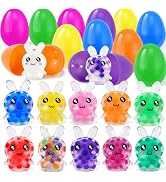 HEAEUNK Prefilled Easter Eggs with Toys, 12 Pcs Pre Filled Easter Eggs with Bunny Squishy, Easter...