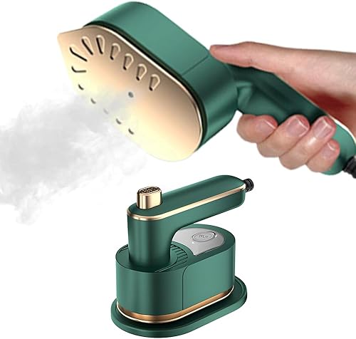 Miniatura 8 de Vaporizador de viaje para ropa, mini plancha de viaje de 1000 W con vapor, plancha giratoria de mano para ropa, removedor de arrugas, calentamiento