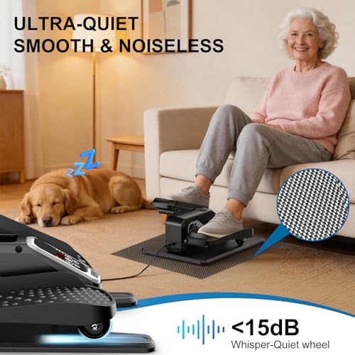 Image of VIVURN-018 Under Desk Elliptical 12 Speed 5 Modes Mini Motorized Leg Exerciser While Sitting for Seniors As Seen on TV with Non-Slip Mat Quiet & Portable Electric Pedal Exerciser for Home and Office