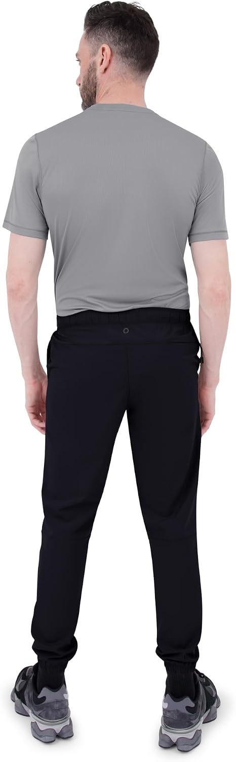 Skora Men's Woven Running Pants, Qwik Dry Stretch Jogger Sweatpants with Zipper Pockets, Activewear for Gym Training