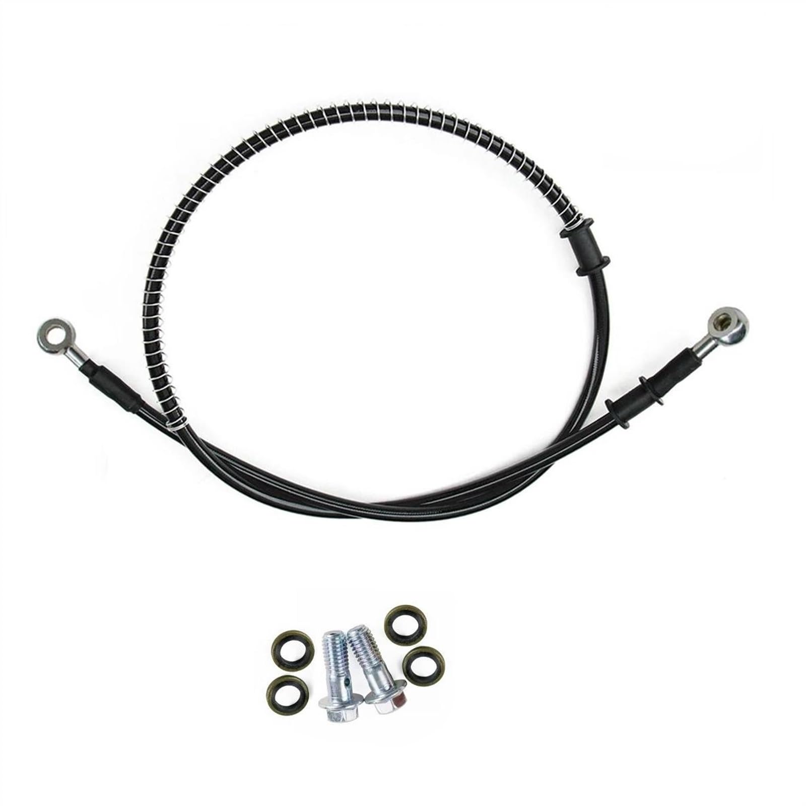 Ksxzw One Color Motorbike Part 400Mm/40Cm-2300Mm/230Cm M8 28°-28° Motorcycle Braided Steel Hydraulic Brake Line Clutch Oil Hose Tube Pipe(600Mm)