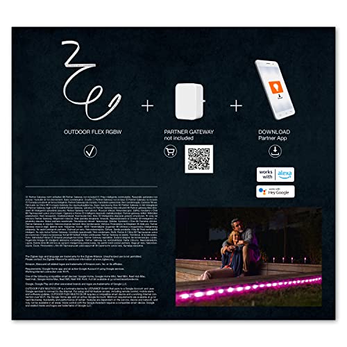 LEDVANCE Smarter Outdoor Lightstrip, LED Streifen mit ZigBee und IP65, 5m Länge, warmweiß bis tageslicht (2000K-6500K), RGB Farbwechsel (16 Mio Farben), kompatibel mit Alexa, SMART+ FLEX