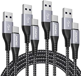 USB C Cable Fast Charge[4Pack,1M+2M+2M+3M],USB Type C Charger Cable Fast Charging Lead For Samsung Galaxy S10 S9 S8 S20 S21 Plus Ultra 5G,A52 A72 A32 A42 A51 A71,HTC 10/U12+,LG G5/G6-Nylon Braided