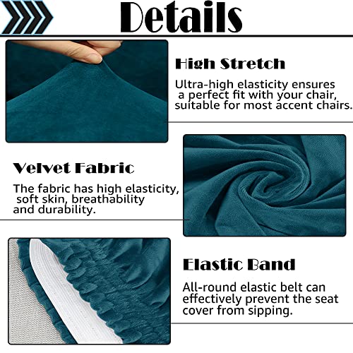 Eivmax Green Velvet Wingback Chair Slipcover 2-Piece Stretch Wing Chair Covers Armchair Slipcover With Elastic Bottom Washable Furniture Protector For Living Room (Green) #TOP1