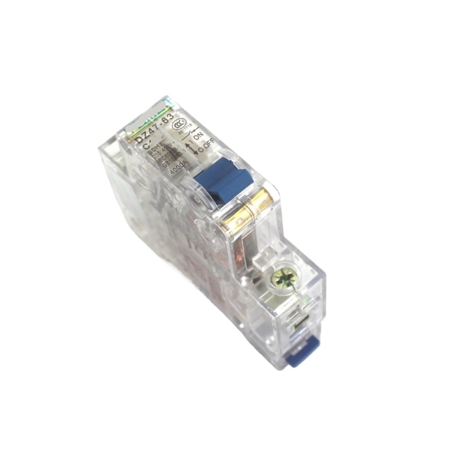 Disjoncteur miniature 1P 40A Type C45 à boîtier transparent de 230V pour tableau