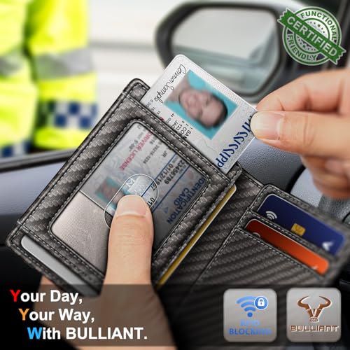 Image of BULLIANT Slim Wallet For Men 12Cards,Magnetic Flip Build-in Money Clip Airtag Compatible-RFID Blocking