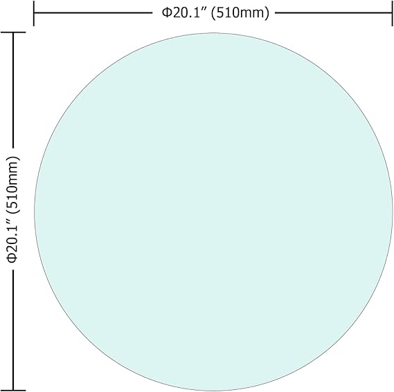 20 Inch Round Glass Table Top, Tempered Glass 1/4 Inch Thickness, Round Polished Edge