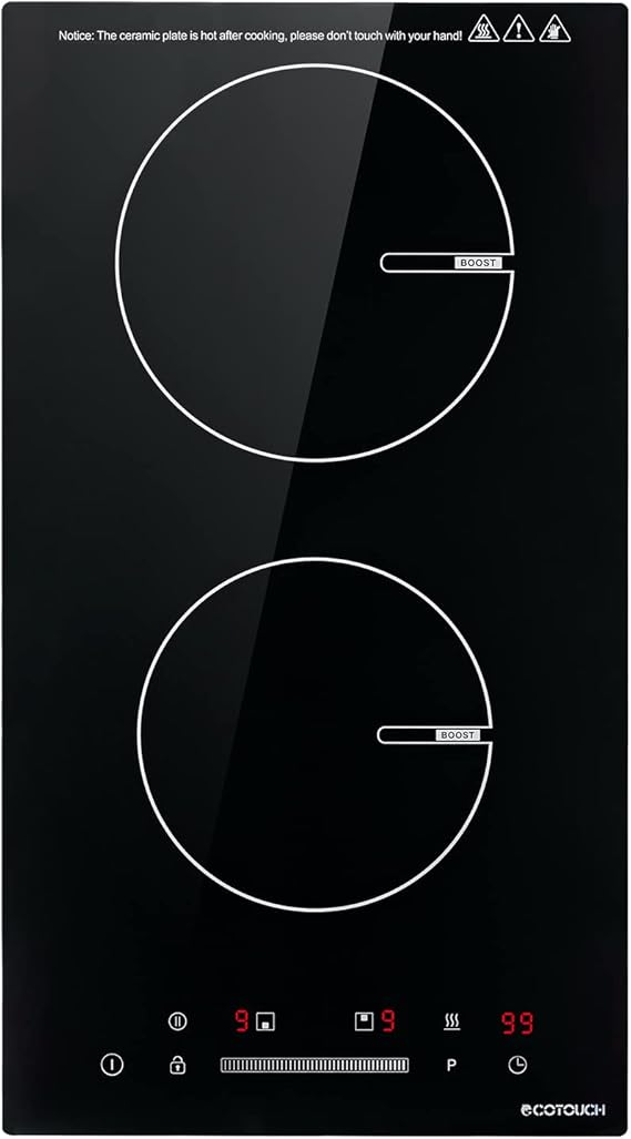 ECOTOUCH Induction Cooktop 2 Burner 12 inch with Booster
