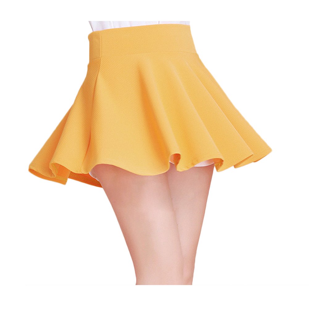 Womens Colorful Colors Worsted Skater Above Knee Mini Short Elastic Skirt