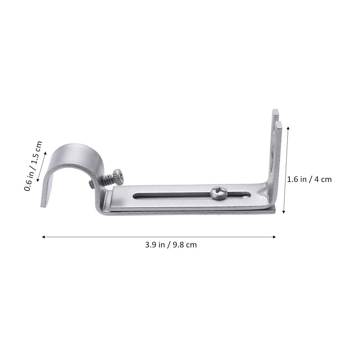 VORCOOL Curtain Rod Bracket,2 Pcs Adjustable Outside Mounted Blinds Curtain Rod Bracket Attachment(Silver)