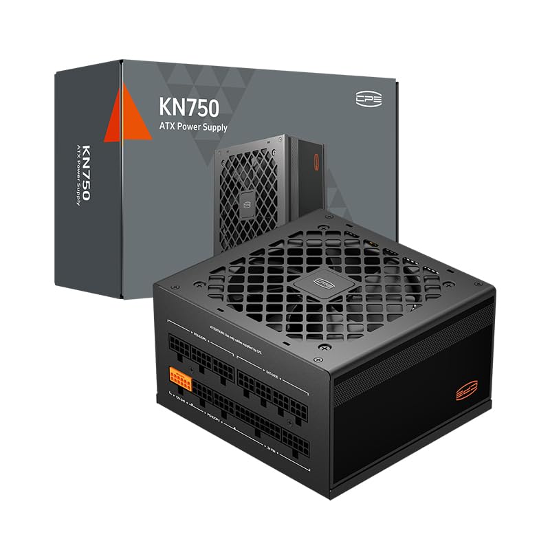 CPS Alimentatore di rete completamente modulare, 750 W ATX 3.1, 80 Plus Gold, PCIe 5.1 12 V-2 × 6, condensatori giapponesi, cavo ultra flessibile, 5 anni di garanzia (KN750)
