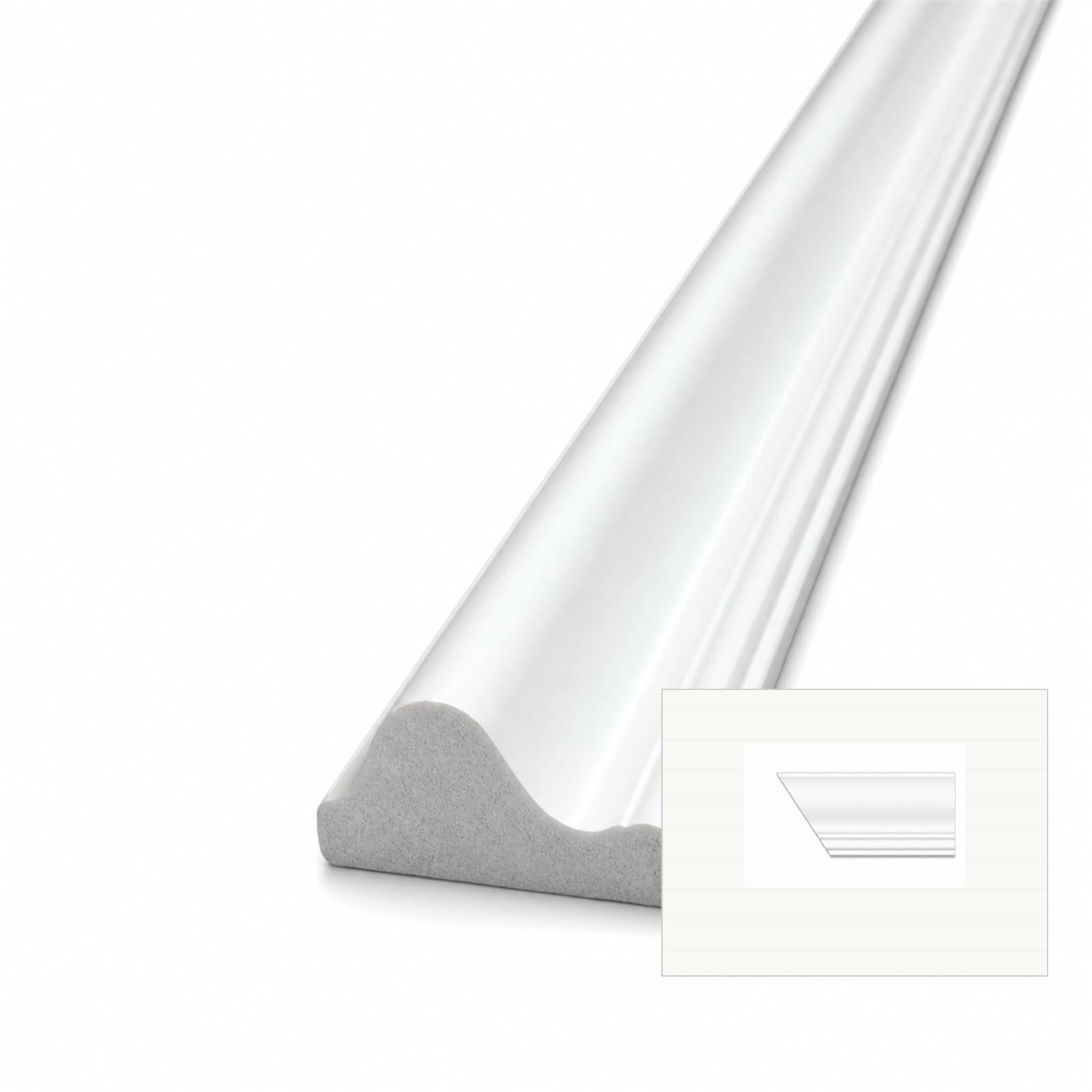 DECOVISION Wall Moulding 4Pcs - Destan Paintable, 2.5cm x 240cm, Left Mitre