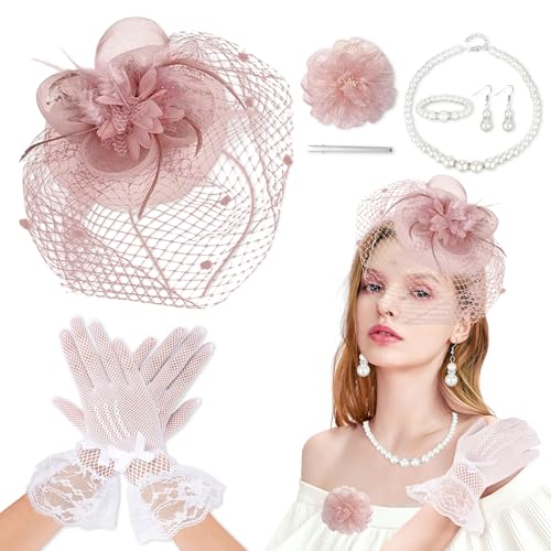 Occasioni Adatte: Questo fascinator rosa da donna è adatto per compleanno, matrimonio, tea party, chiesa, concerto, spettacolo, festa di halloween e altre occasioni, questo cappello con piume può essere indossato anche per foto vintage