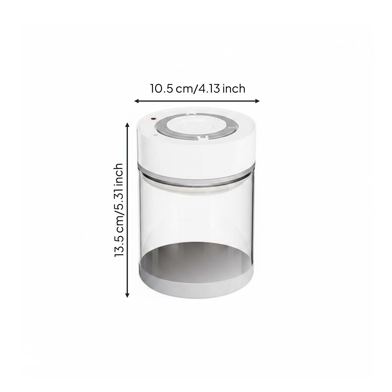 Vakuum Vorratsbehälter Kaffee Glasbehälter Aufbewahrungsdose Frischhaltedose Luftdicht mit Automatischem Unterdruck Aromaversiegelung Datumsdeckel USB, 600ML