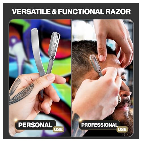 Image of Gravity Razors Professional Straight Razor - Minimal Exposure Straight Razor Kit with 10 Gravity Premium Blades, .5mm Exposed (Chicago)
