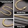 Compact Cuban Chain Necklace, 6MM Wide, 26 Inch(66CM) Length, Gift For Men/Women/Boys/Girls, 18K Gold Plated Stainless Steel Jewelry Close-knit Curb Choker Necklace (Gift Packaging), RN20103K-6-26 #2