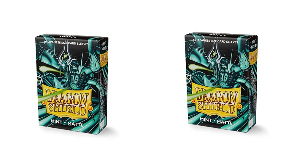 Lot de 2 Pochettes pour Cartes Dragon Shield Matte Taille 60 CT Menthe