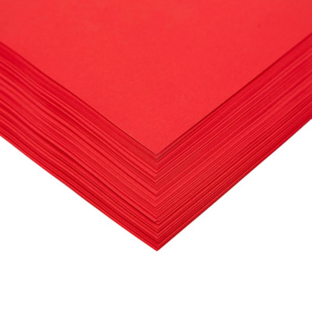 100 Sheets of A4 Coloured Paper Colourful Universal Paper Coloured Copy Paper Paper Sheet Copy Paper Coloured Paper for DIY Arts Crafts Decorating, Red