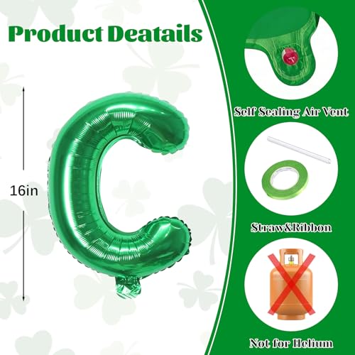 Image of 16in St Patricks Day Party Decorations Balloons-Classic Shamrocks Green LUCKY IN LOVE St Patricks day Inflatables Lucky Irish Balloons Decor Saint Patricks Day&Green party Decorations