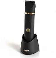 OLOV Aparador elétrico de pelos na virilha - Aparador de bolas para homens - Aparador de pelos do nariz, cabeças de lâmina de cerâmica substituíveis, base de recarga USB e cabeça de aparador de nariz,