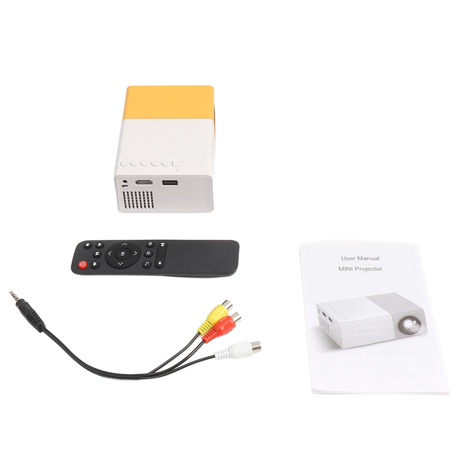 Sxhlseller Mini Projecteur Portable de Résolution 1920x1080 avec Interface Riche, Petit et Portable, et écran Géant de 24 à 60 Pouces, Source de Lumière LED pour Film de Cinéma en Plein