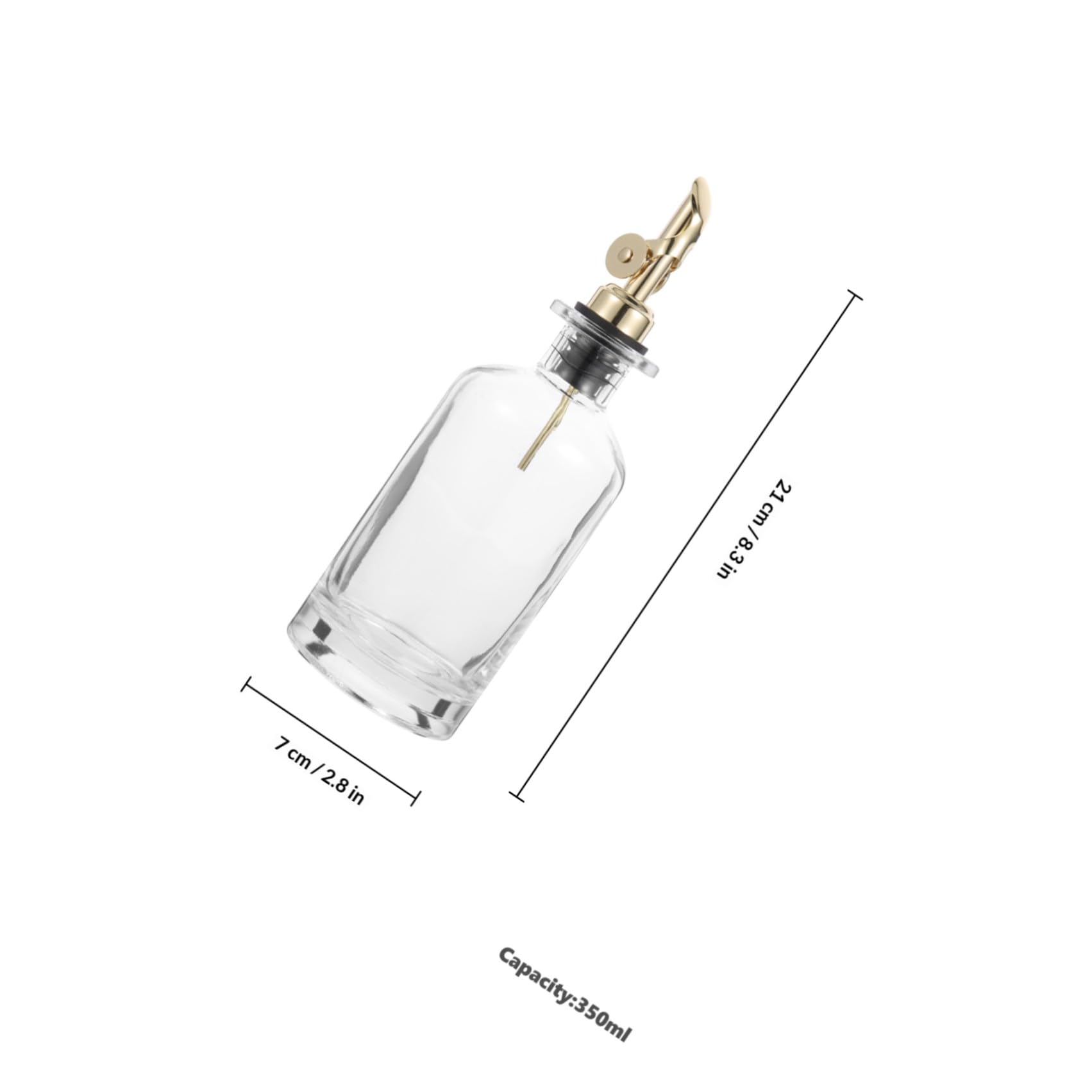 ULTECHNOVO 2 Pezzi Dispenser Automatico Inossidabile Cucina da in Vetro 350ml Controllo Apertura Facilitata per Salsa e Aceto
