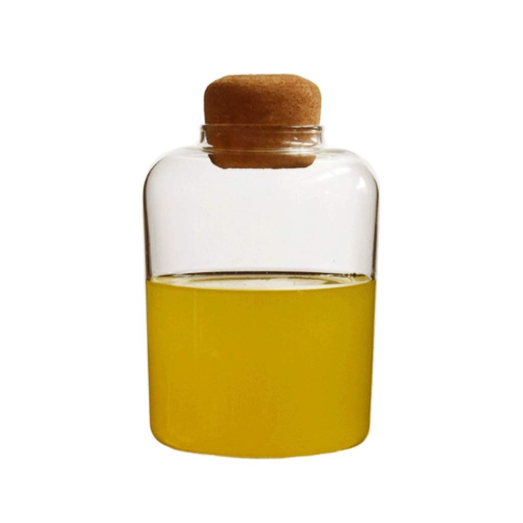 HRWLY Glass Storage Jar Kitchen Food Canisters Container with Airtight Cork Lid for Snacks Spice Grain Cereals